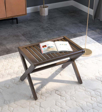 Plow & Hearth Accent Tables Indoor Living Modern Farmhouse Wood Stool/Bench - Espresso