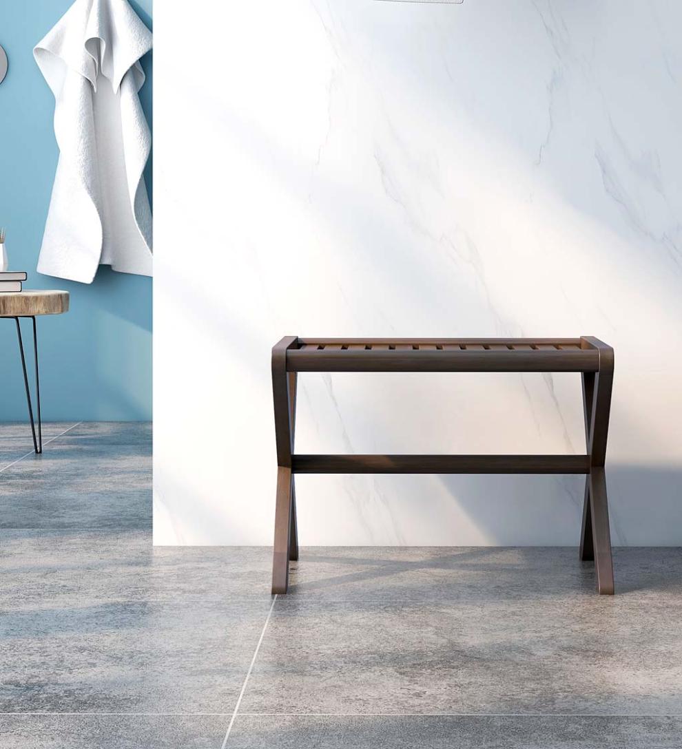 Plow & Hearth Accent Tables Indoor Living Modern Farmhouse Wood Stool/Bench - Espresso