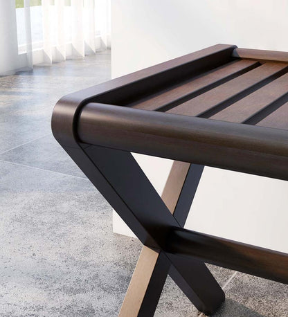 Plow & Hearth Accent Tables Indoor Living Modern Farmhouse Wood Stool/Bench - Espresso