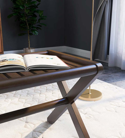 Plow & Hearth Accent Tables Indoor Living Modern Farmhouse Wood Stool/Bench - Espresso