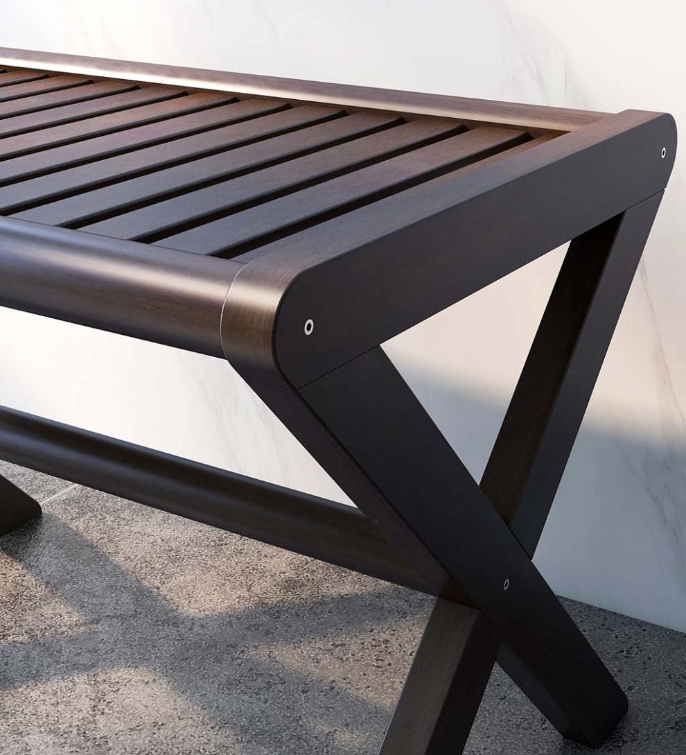 Plow & Hearth Accent Tables Indoor Living Modern Farmhouse Wood Stool/Bench - Espresso