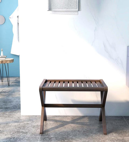 Plow & Hearth Accent Tables Indoor Living Modern Farmhouse Wood Stool/Bench - Espresso