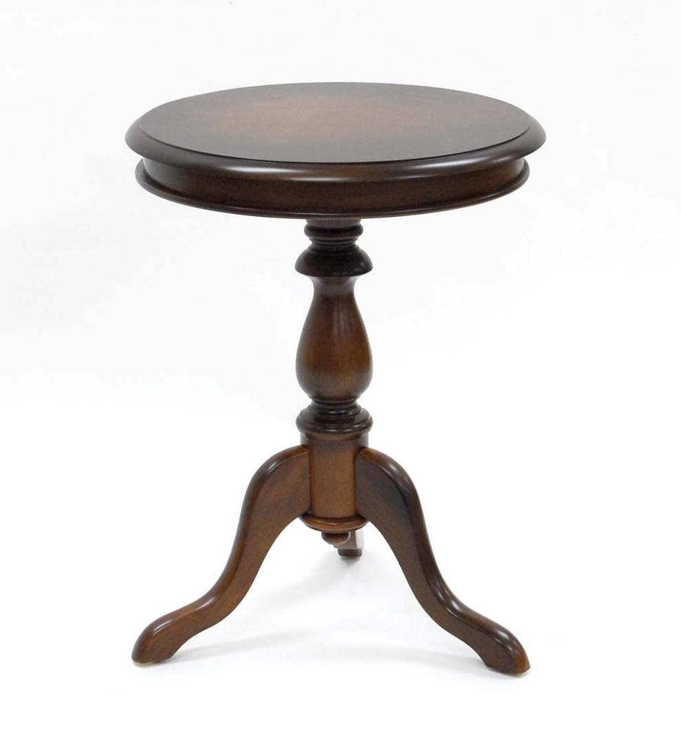 Plow & Hearth Accent Tables Indoor Living Pedestal-Based Wooden Accent Table - Antique Black