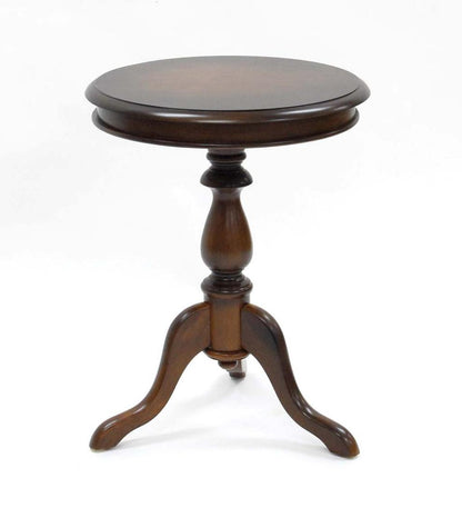 Plow & Hearth Accent Tables Indoor Living Pedestal-Based Wooden Accent Table - Antique Black