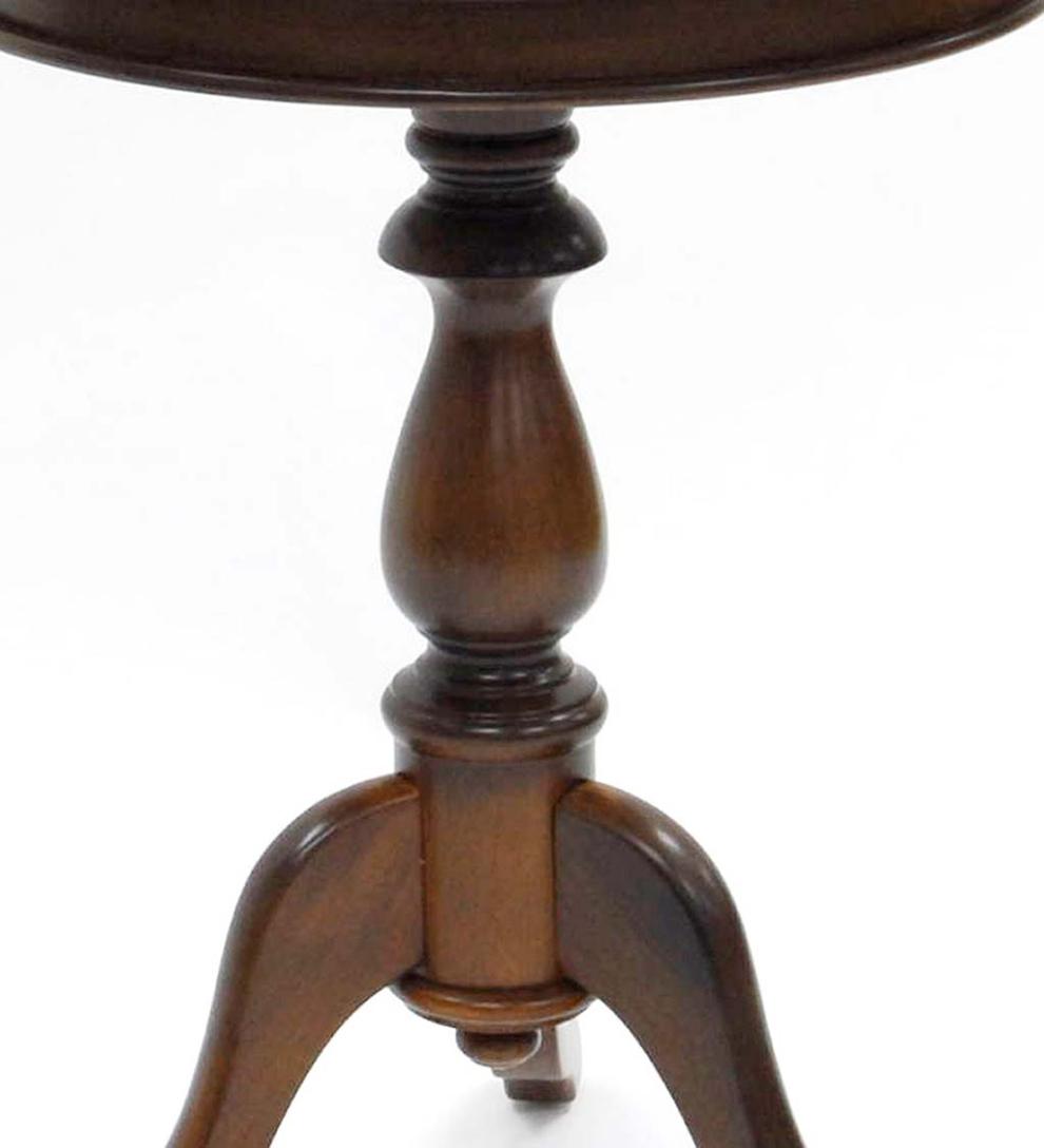 Plow & Hearth Accent Tables Indoor Living Pedestal-Based Wooden Accent Table - Antique Black
