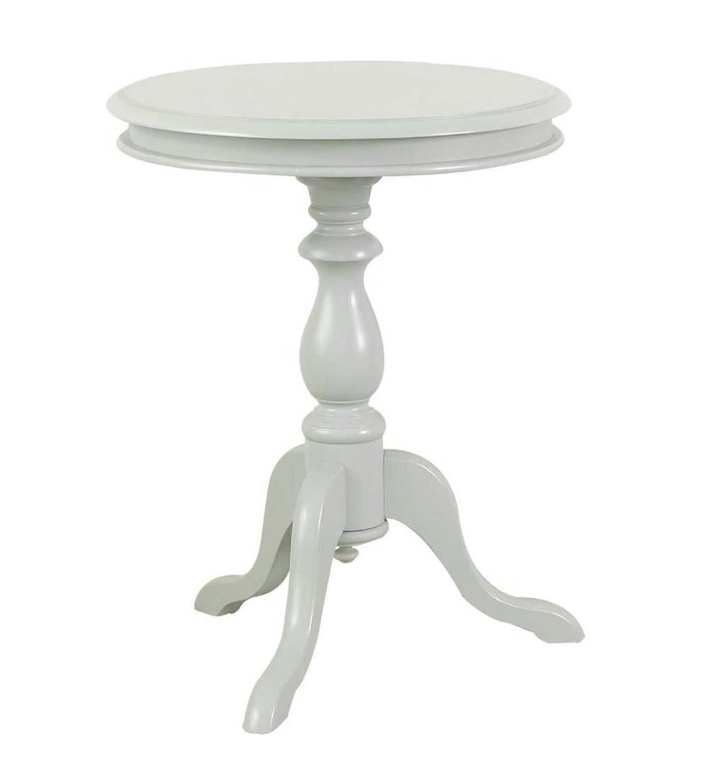 Plow & Hearth Accent Tables Indoor Living Pedestal-Based Wooden Accent Table - Antique Black