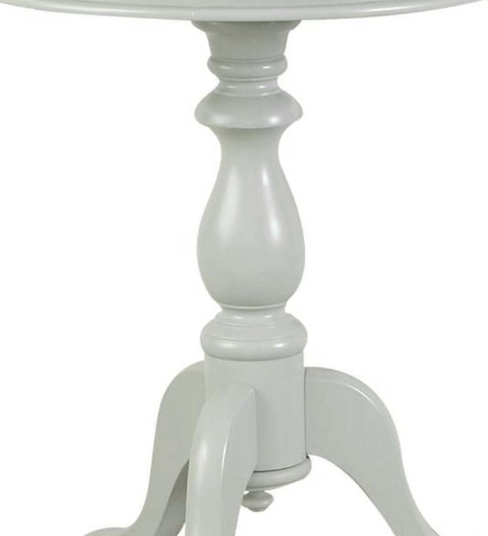 Plow & Hearth Accent Tables Indoor Living Pedestal-Based Wooden Accent Table - Antique Black