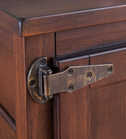 Plow & Hearth Accent Tables Indoor Living Portland Ice Box Wood Console Table With Replica Hardware - Walnut