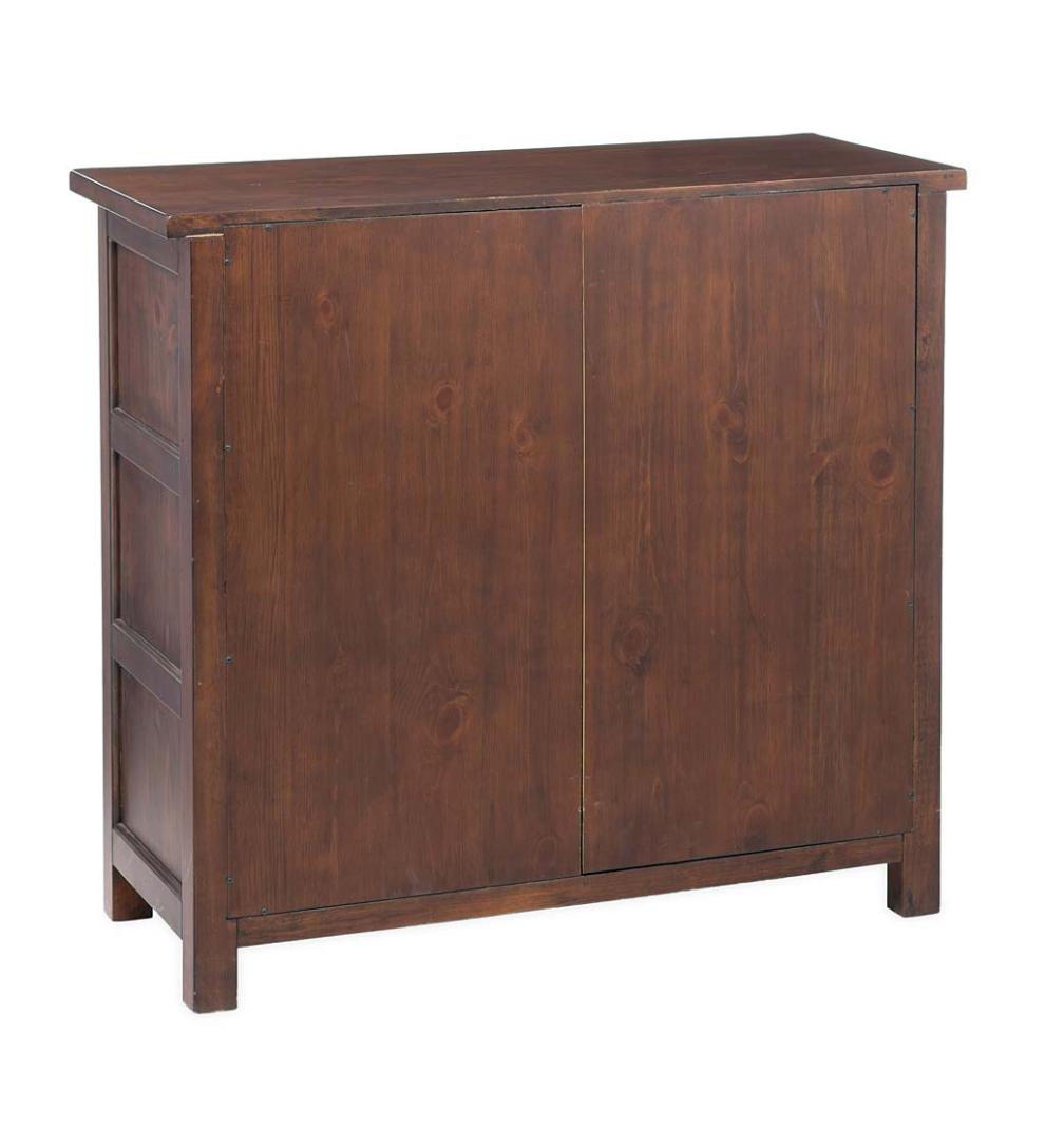 Plow & Hearth Accent Tables Indoor Living Portland Ice Box Wood Console Table With Replica Hardware - Walnut