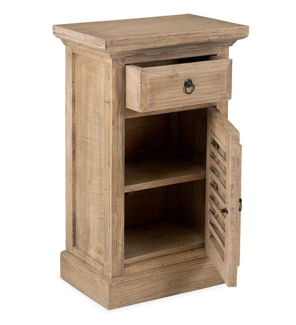 Plow & Hearth Accent Tables Indoor Living Promenade Side Table With Shutter Door