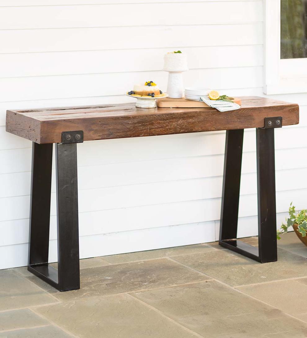 Plow & Hearth Accent Tables Indoor Living Richland Indoor/Outdoor Reclaimed Wood Console Table