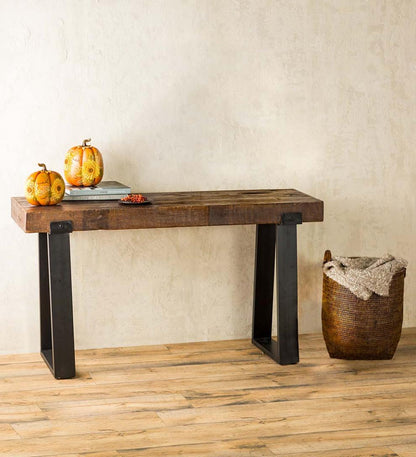 Plow & Hearth Accent Tables Indoor Living Richland Indoor/Outdoor Reclaimed Wood Console Table