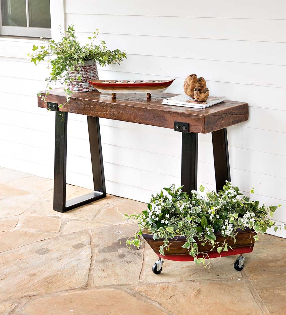 Plow & Hearth Accent Tables Indoor Living Richland Indoor/Outdoor Reclaimed Wood Console Table