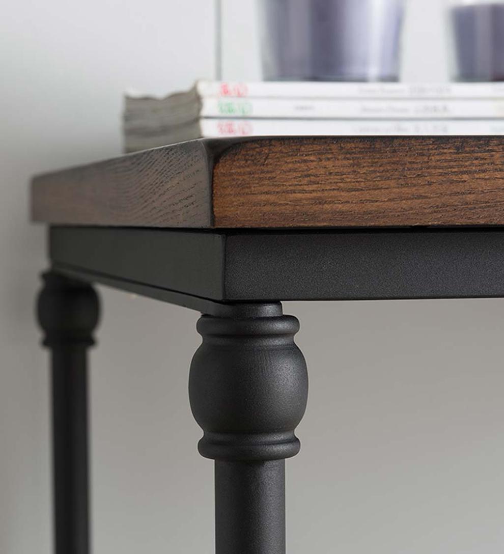 Plow & Hearth Accent Tables Indoor Living Rolling Weston Writing Desk With Built-In Charging Station And Wheels - Espresso