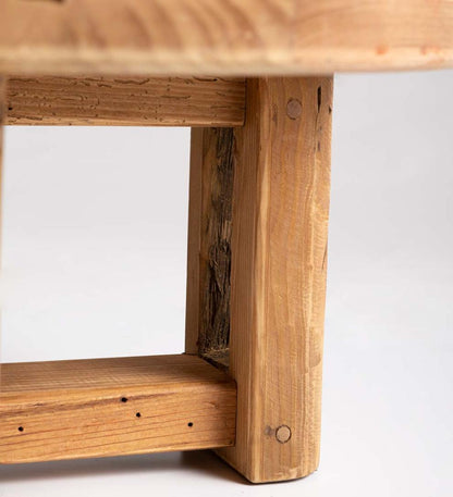 Plow & Hearth Accent Tables Indoor Living Rowan Ridge Reclaimed Wood Round Coffee/Cocktail Table