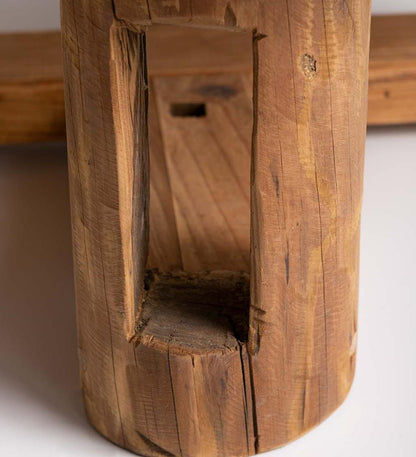 Plow & Hearth Accent Tables Indoor Living Rowan Ridge Reclaimed Wood Round Coffee/Cocktail Table