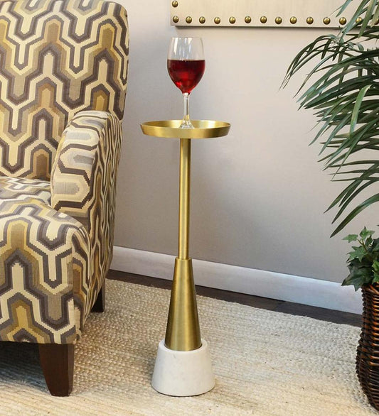 Plow & Hearth Accent Tables Indoor Living Small Davenport Drink Table - Gold