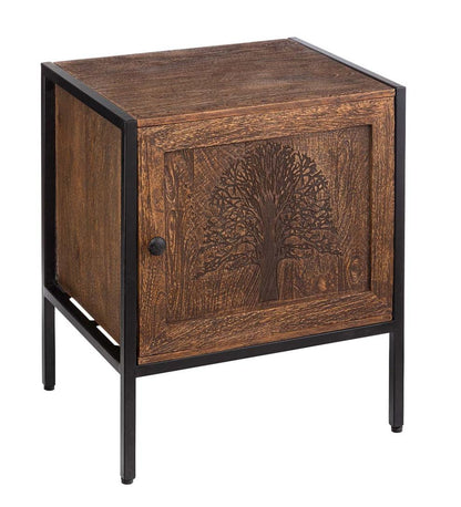 Plow & Hearth Accent Tables Indoor Living Tree Of Life Table With Storage Cabinet