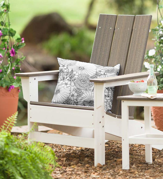 Plow & Hearth Adirondack Chairs Outdoor Living May River Outdoor Seating Adirondack Chair - Coastal Gray/White