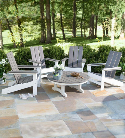 Plow & Hearth Adirondack Chairs Outdoor Living May River Outdoor Seating Adirondack Chair - Coastal Gray/White
