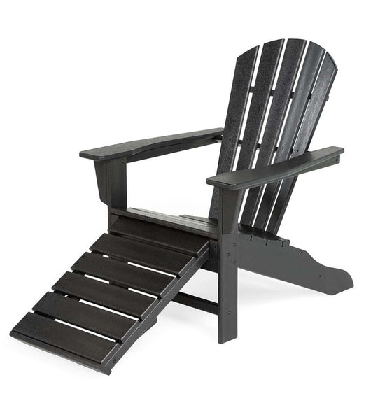 Plow & Hearth Adirondack Chairs Outdoor Living Polywood® Adirondack Chair With Hideaway Ottoman - Aruba