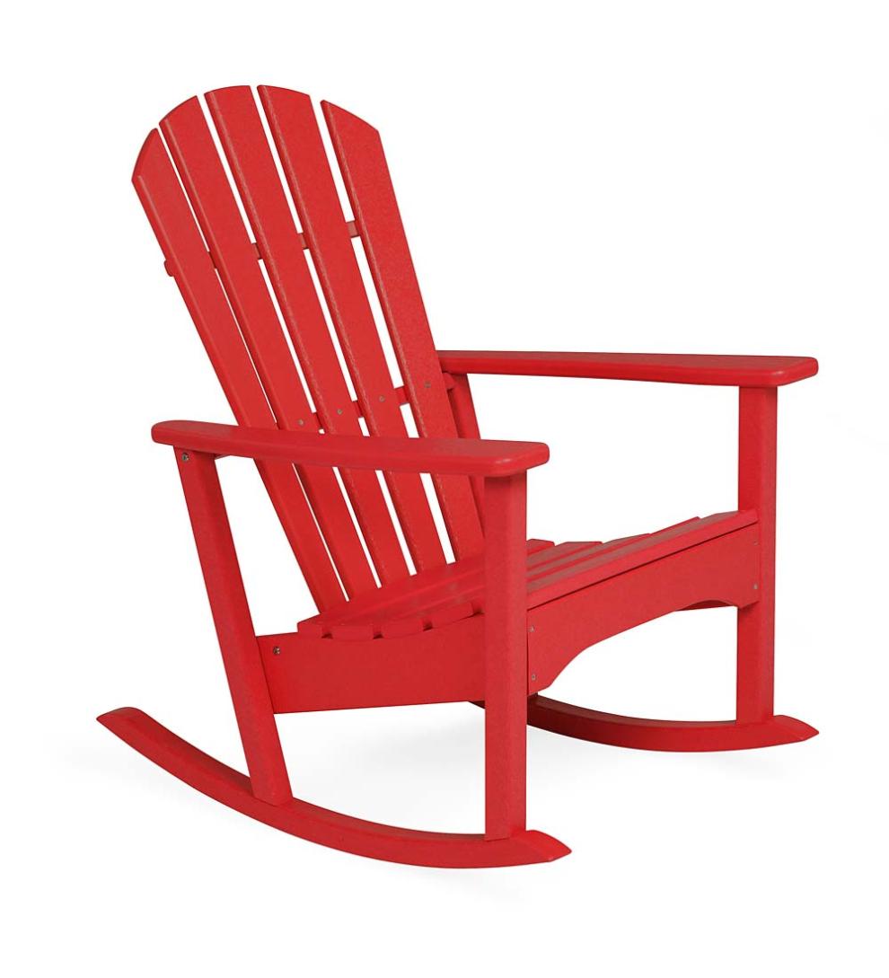Plow & Hearth Adirondack Chairs Outdoor Living Polywood® Adirondack Chair With Hideaway Ottoman - Aruba