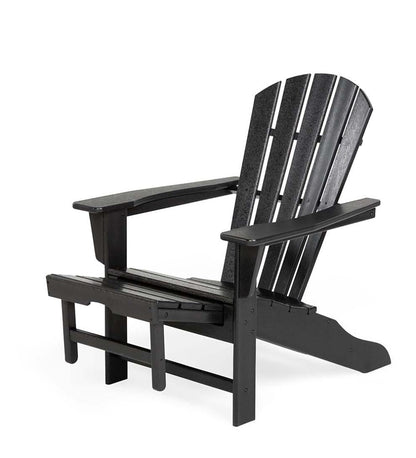 Plow & Hearth Adirondack Chairs Outdoor Living Polywood® Adirondack Chair With Hideaway Ottoman - Aruba