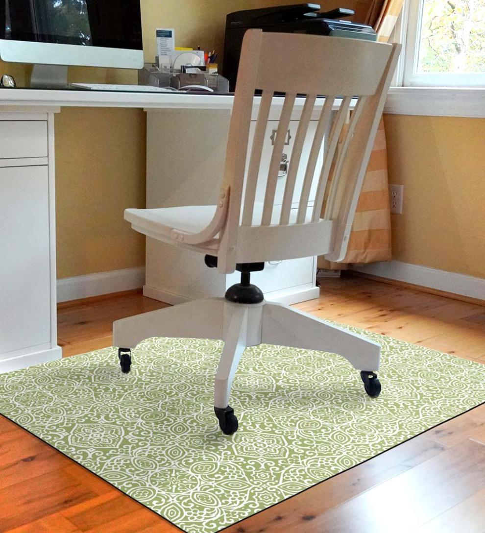 Plow & Hearth Area Rugs Indoor Living Arabesque Desk Chair Mat - Chocolate