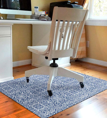 Plow & Hearth Area Rugs Indoor Living Arabesque Desk Chair Mat - Chocolate
