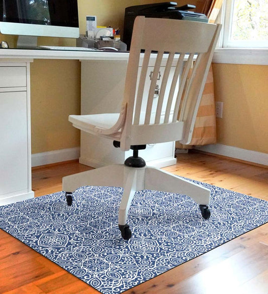 Plow & Hearth Area Rugs Indoor Living Arabesque Desk Chair Mat - Chocolate