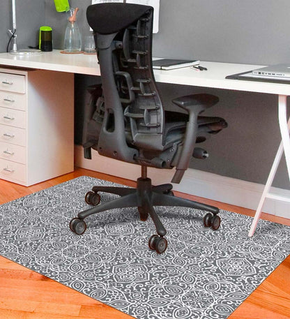 Plow & Hearth Area Rugs Indoor Living Arabesque Desk Chair Mat - Chocolate