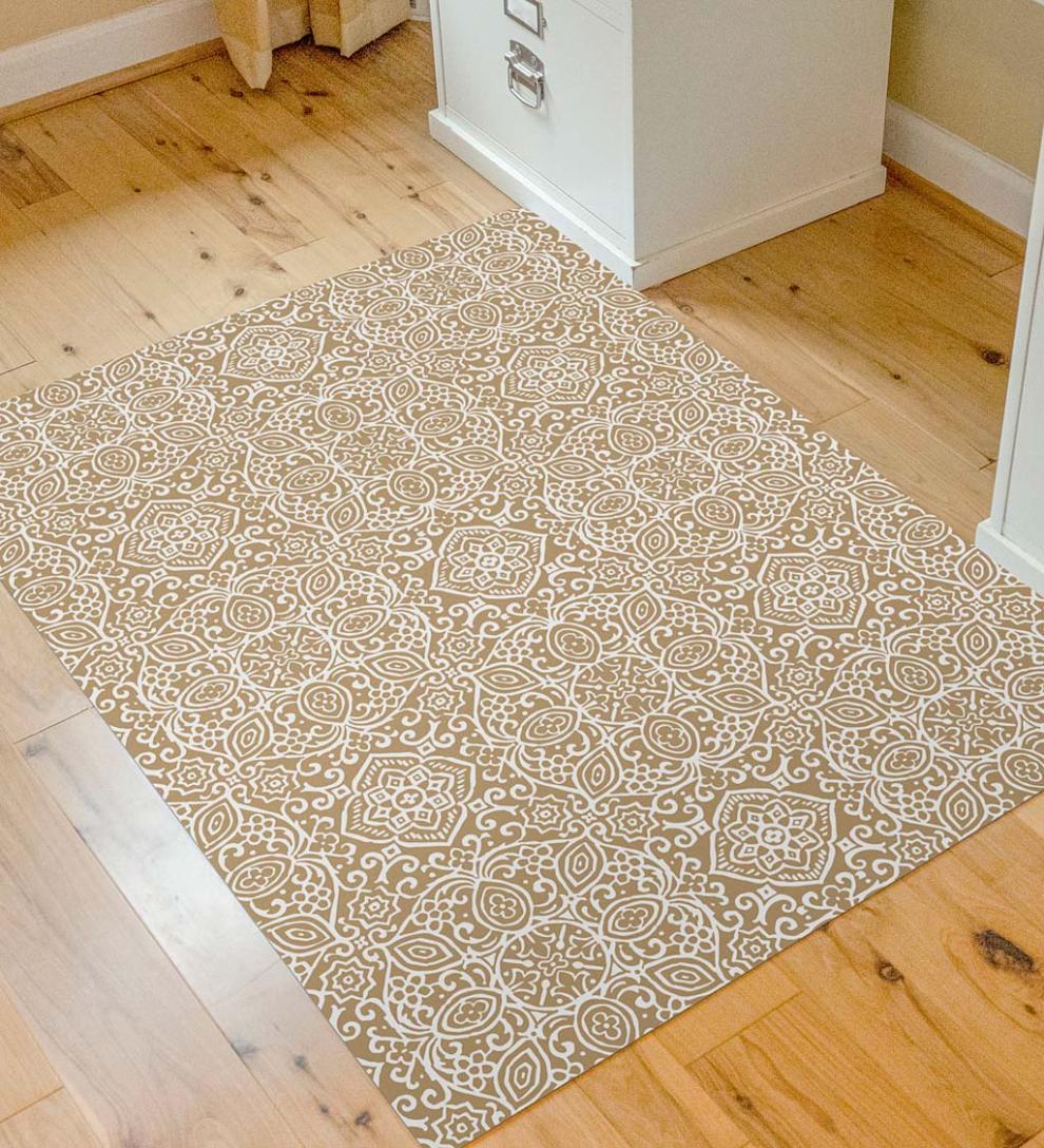 Plow & Hearth Area Rugs Indoor Living Arabesque Desk Chair Mat - Chocolate