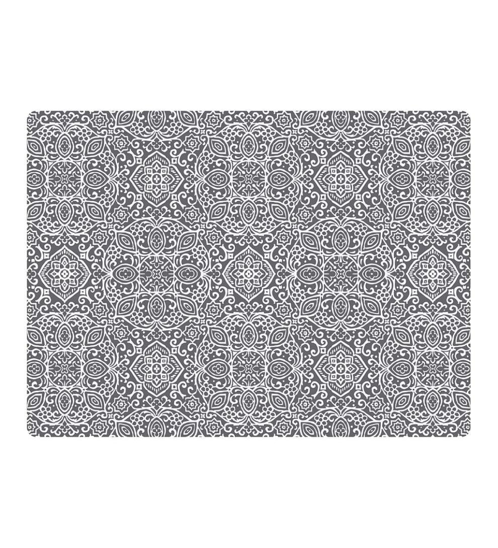 Plow & Hearth Area Rugs Indoor Living Arabesque Desk Chair Mat - Chocolate