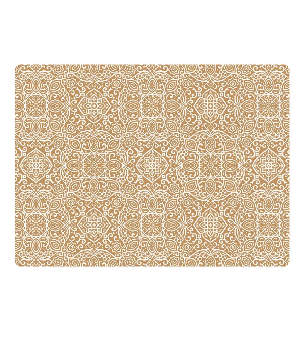 Plow & Hearth Area Rugs Indoor Living Arabesque Desk Chair Mat - Chocolate