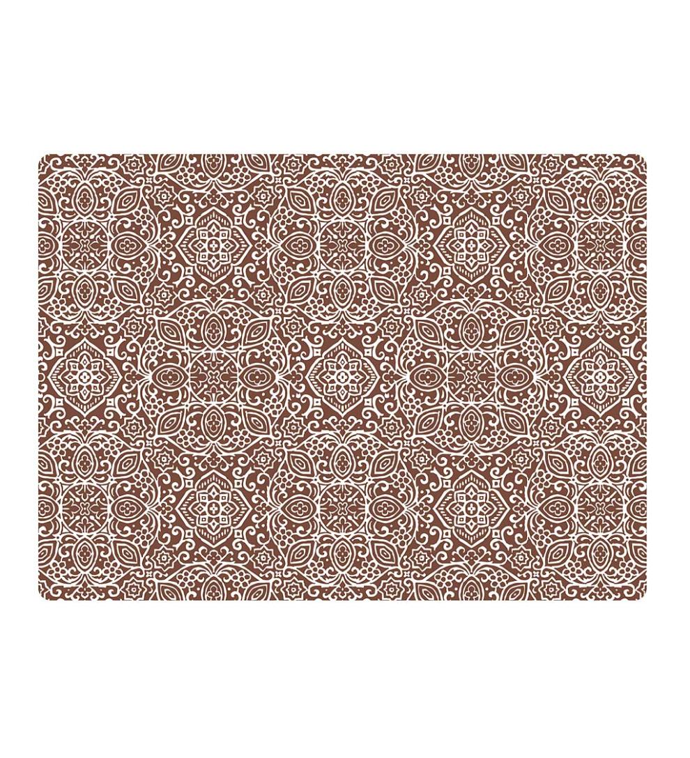 Plow & Hearth Area Rugs Indoor Living Arabesque Desk Chair Mat - Chocolate