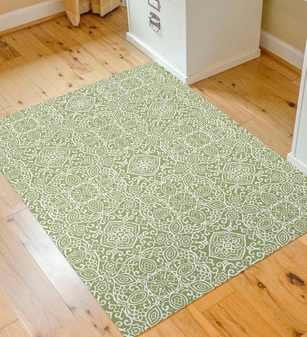 Plow & Hearth Area Rugs Indoor Living Arabesque Desk Chair Mat - Chocolate