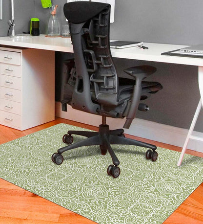 Plow & Hearth Area Rugs Indoor Living Arabesque Desk Chair Mat - Chocolate