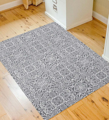 Plow & Hearth Area Rugs Indoor Living Arabesque Desk Chair Mat - Chocolate