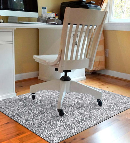 Plow & Hearth Area Rugs Indoor Living Arabesque Desk Chair Mat - Chocolate