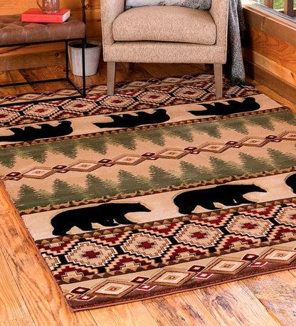 Plow & Hearth Area Rugs Indoor Living Black Bear Lodge Rug