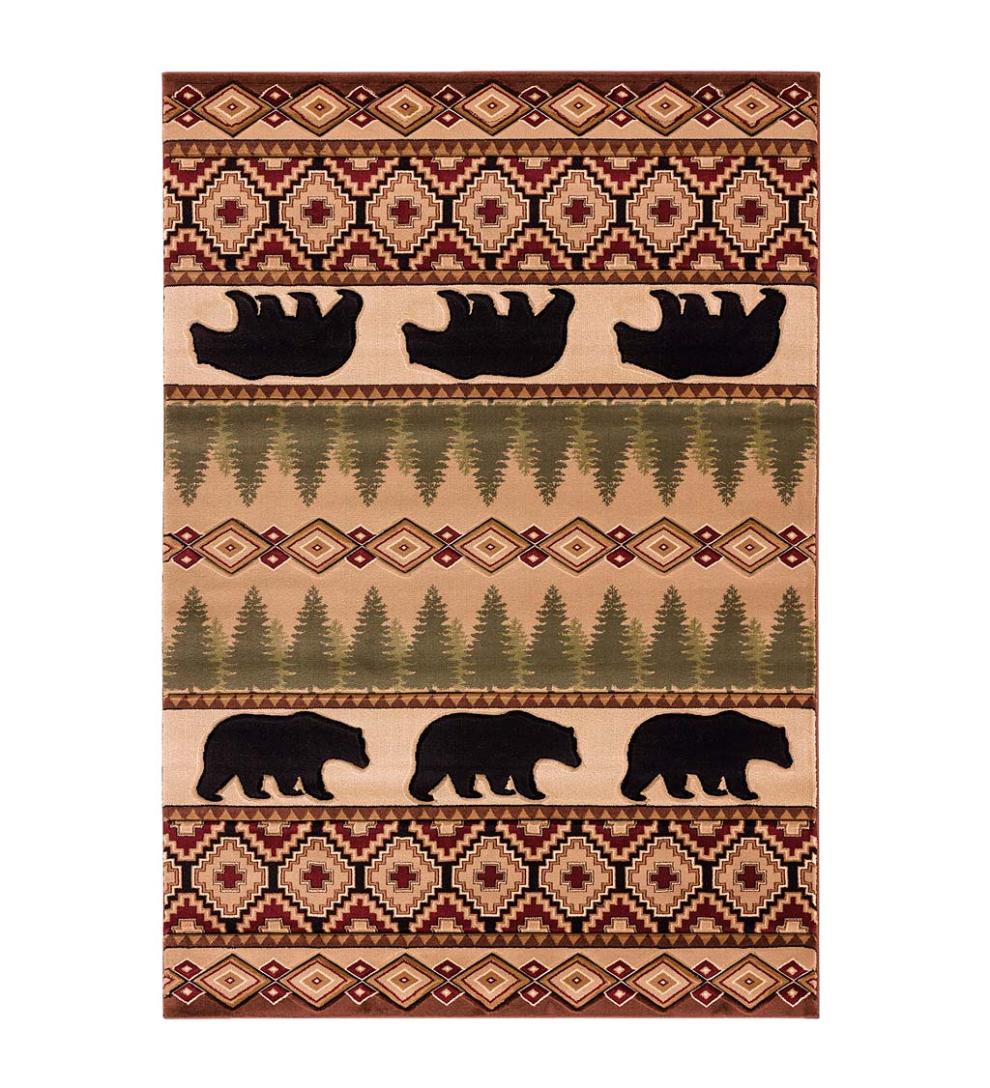 Plow & Hearth Area Rugs Indoor Living Black Bear Lodge Rug
