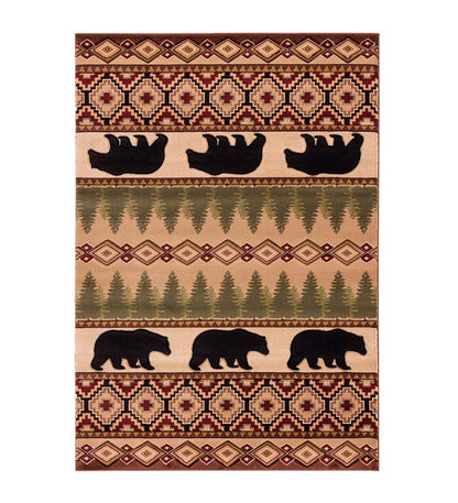 Plow & Hearth Area Rugs Indoor Living Black Bear Lodge Rug