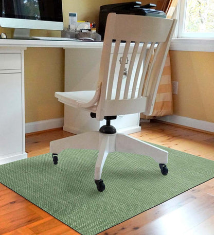 Plow & Hearth Area Rugs Indoor Living Burbury Weave Desk Chair Mat - Chocolate