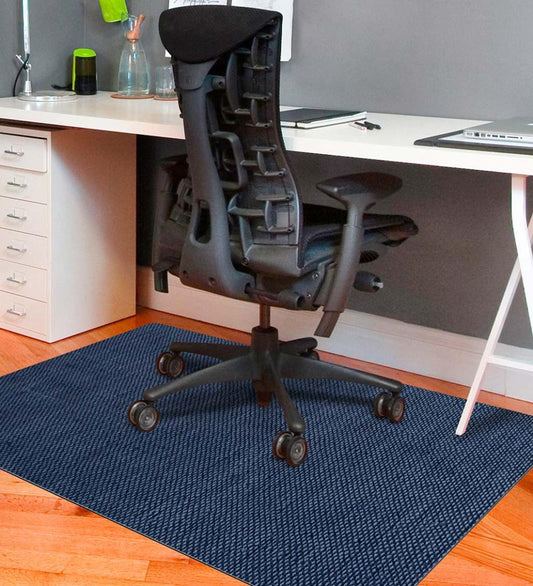 Plow & Hearth Area Rugs Indoor Living Burbury Weave Desk Chair Mat - Chocolate