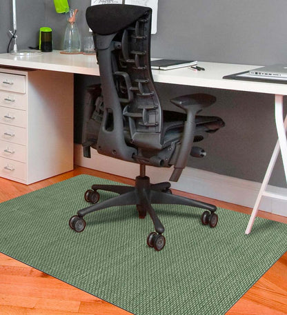 Plow & Hearth Area Rugs Indoor Living Burbury Weave Desk Chair Mat - Chocolate