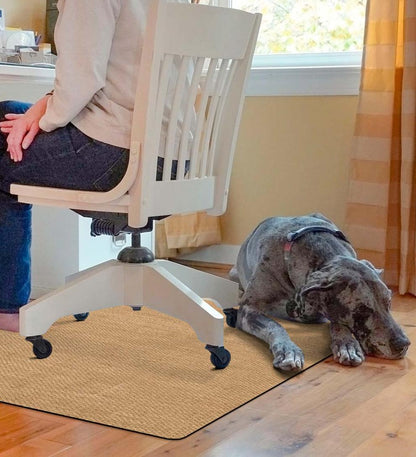 Plow & Hearth Area Rugs Indoor Living Burbury Weave Desk Chair Mat - Chocolate