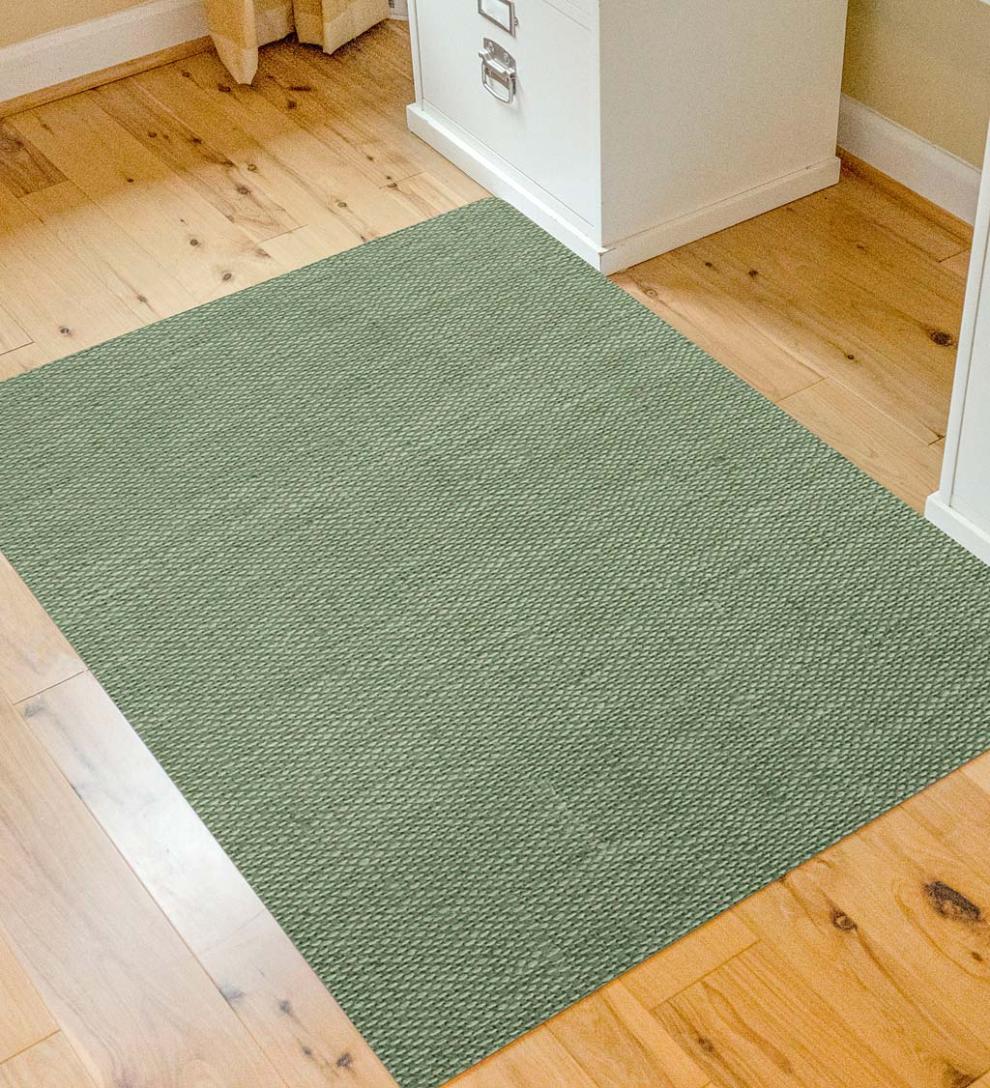 Plow & Hearth Area Rugs Indoor Living Burbury Weave Desk Chair Mat - Chocolate