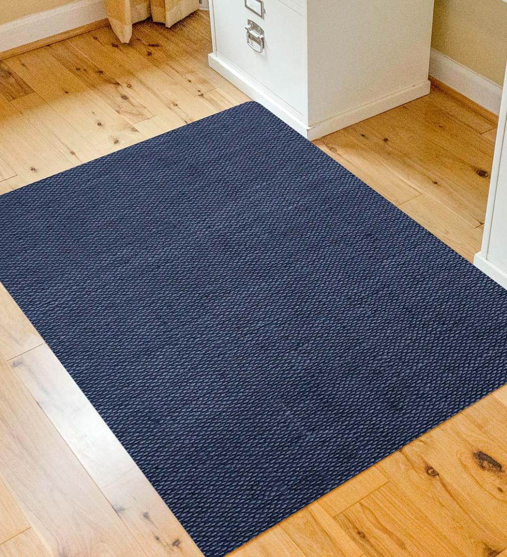 Plow & Hearth Area Rugs Indoor Living Burbury Weave Desk Chair Mat - Chocolate