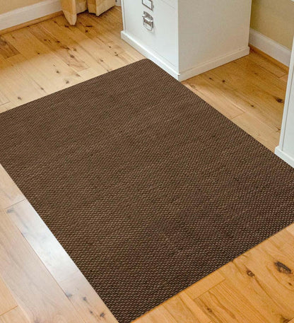 Plow & Hearth Area Rugs Indoor Living Burbury Weave Desk Chair Mat - Chocolate