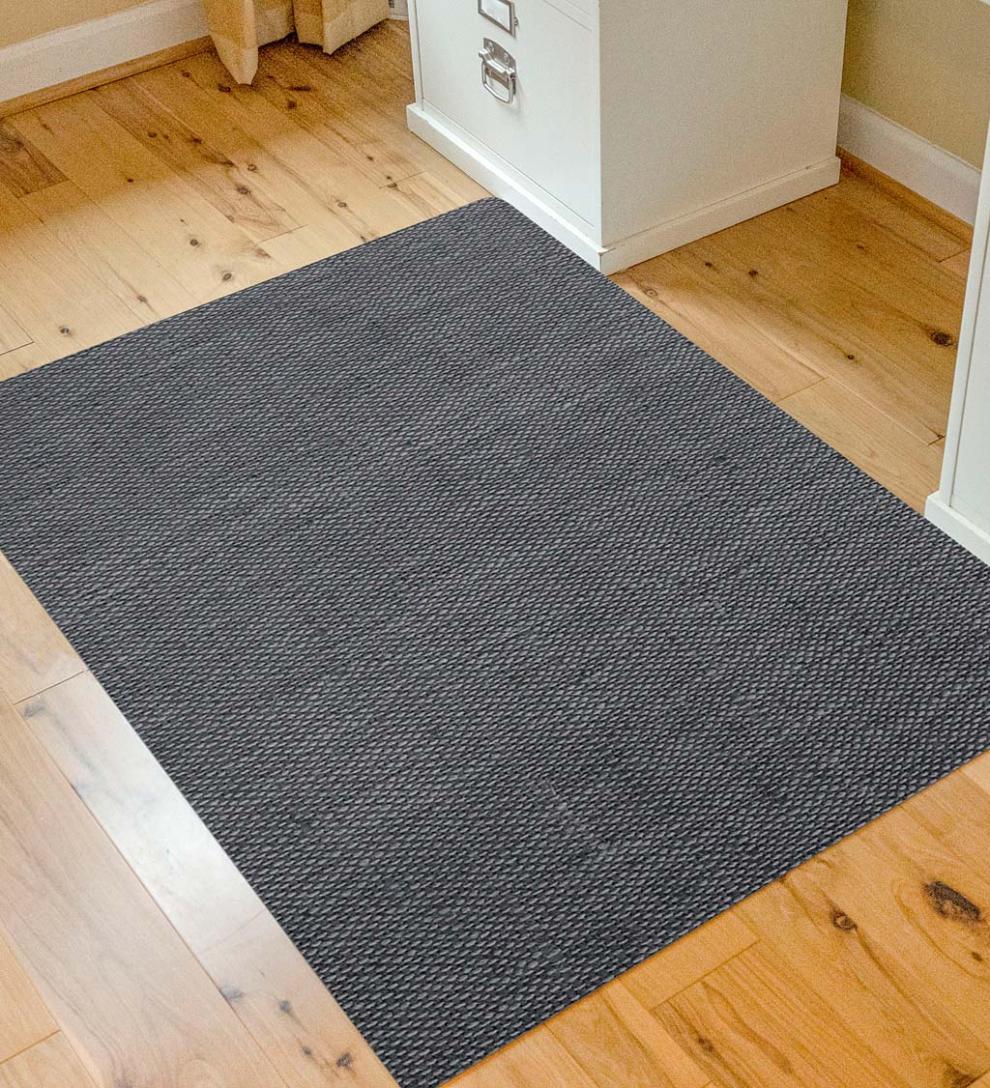 Plow & Hearth Area Rugs Indoor Living Burbury Weave Desk Chair Mat - Chocolate